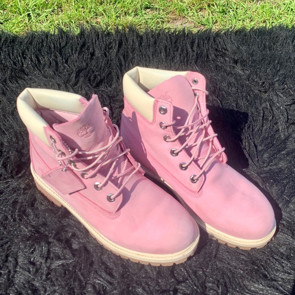Women’s 6 Inch Pink & White Timberlands - Picture 4 of 4